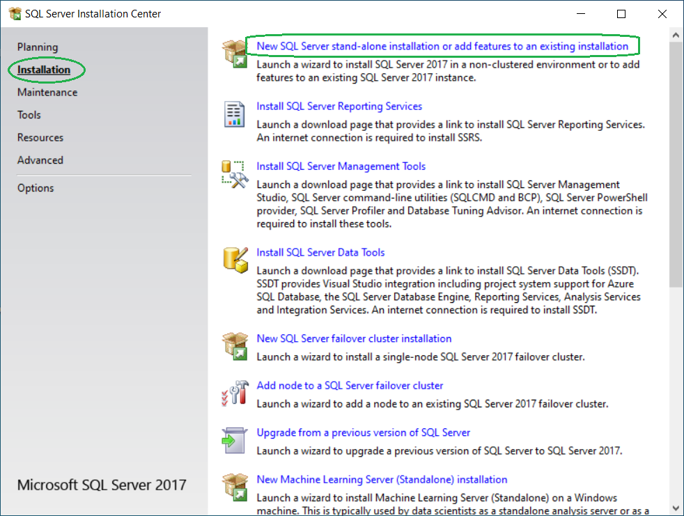 installing sql server 2017 developer edition on windows 7