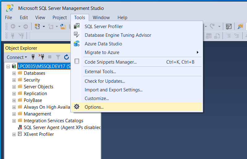 sql server management studio 17 installation directory